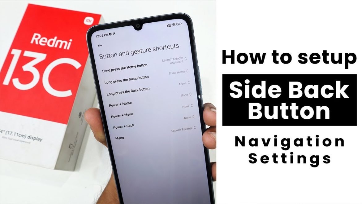 How to Setup Side Back Button In Redmi 13c | Navigation Settings