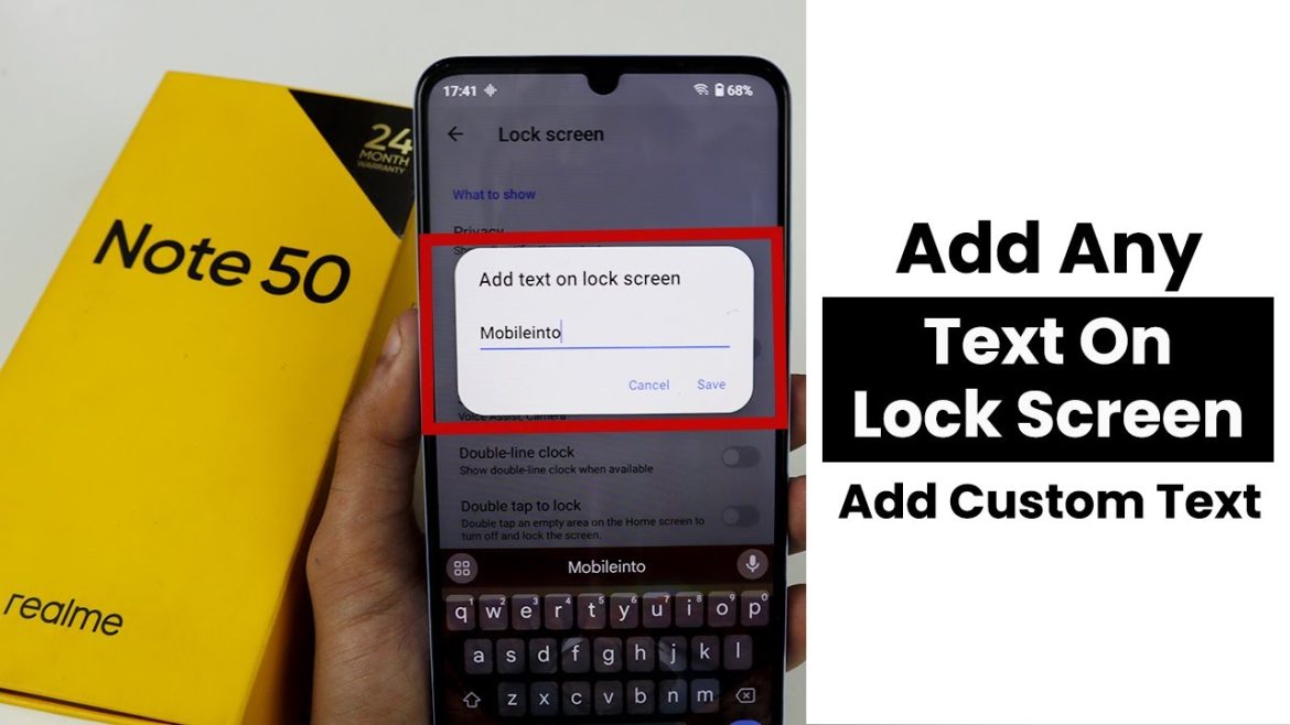Add Any Text On Lock Screen Realme Note 50 | Add Custom Text