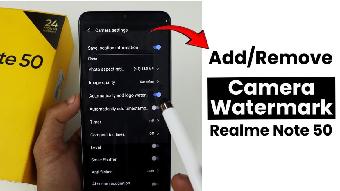 Add/Remove Camera Watermark In Realme Note 50 | Turn Off Camera Watermark