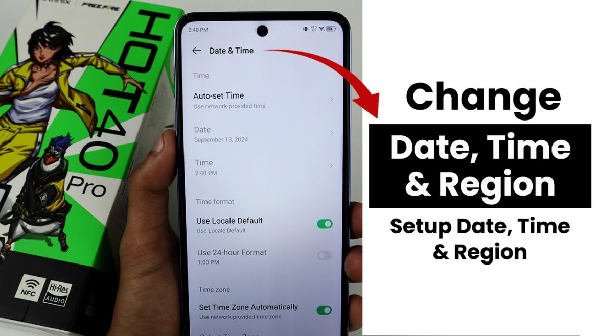 Change Date,Time and Region In Infinix Hot 40 Pro | Setup Date,Time and Region