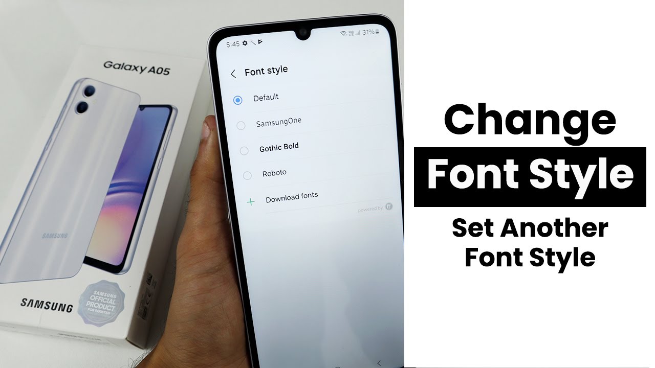 Change Font Style In Samsung Galaxy A05 | Set Another Font Style