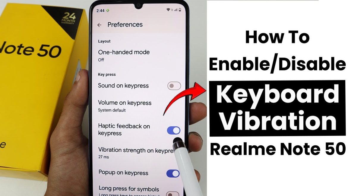 Enable/Disable Keyboard Vibration in Realme Note 50 | Keyboard Haptic Settings