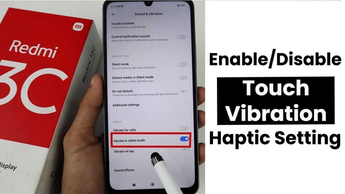 Enable/Disable Touch Vibration in Redmi 13C | Touch Haptic Settings