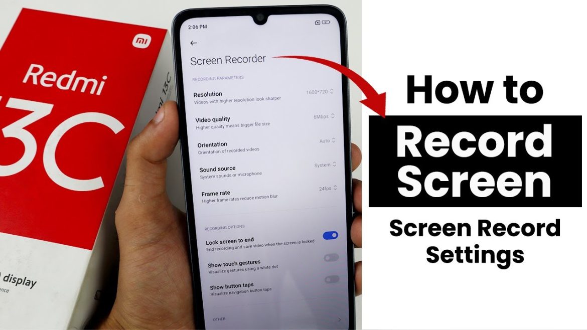 How to Record Screen On Redmi 13C | Screen Record Settings