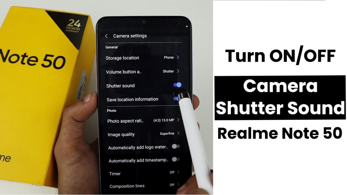 How to Turn ON/OFF Camera Shutter Sound In Realme Note 50 | Camera Settings
