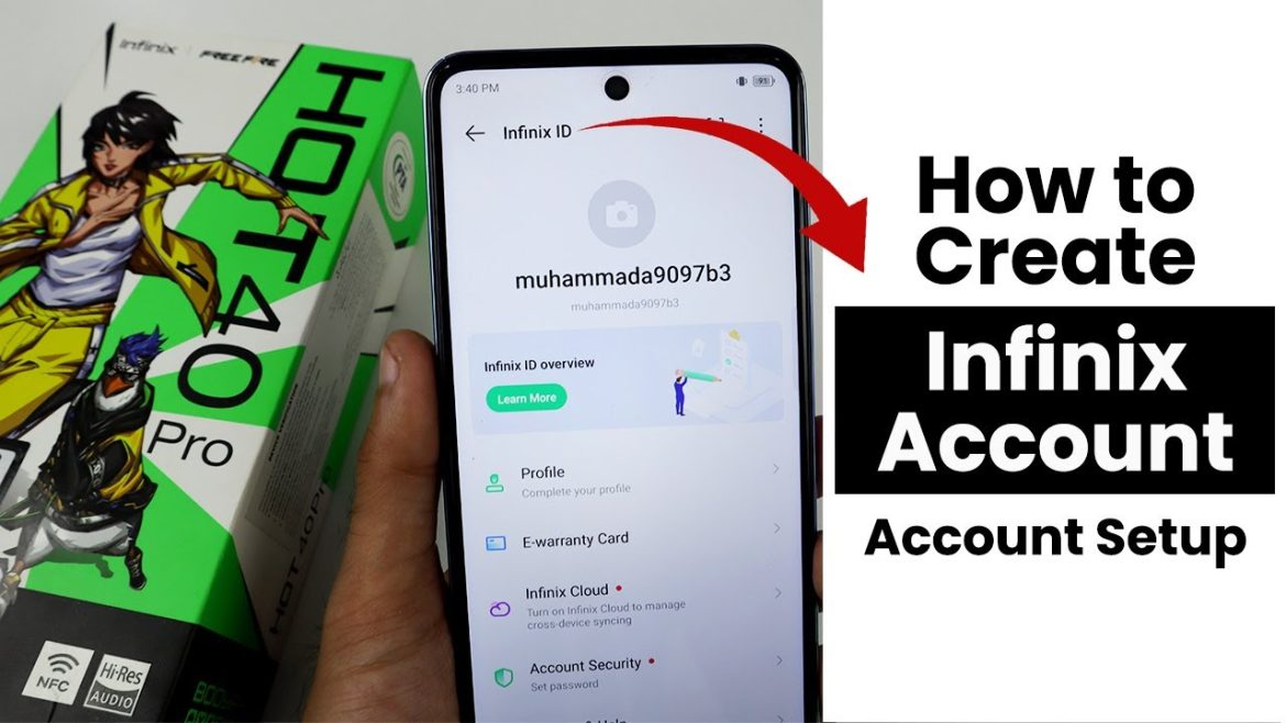How to Create Infinix on Infinix Hot 40 Pro Account | Account Setup